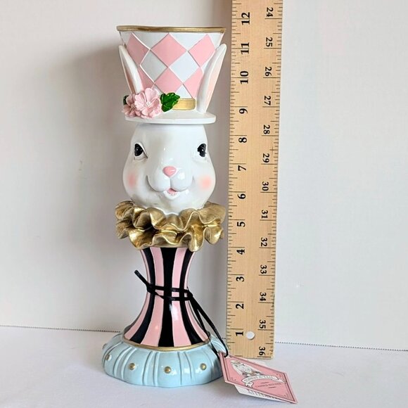 Tophat & Tail Other - NEW-Tophat &Tails Mad Hatter Easter Bunny Pillar Candle Holder- Spring Decor 🐰